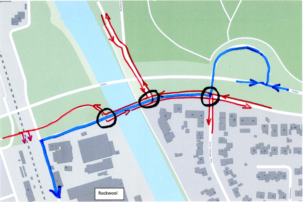 Konflikte in der Verkehrsführung der alten Prinzbrücke