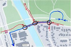 Konflikte in der Verkehrsführung der alten Prinzbrücke