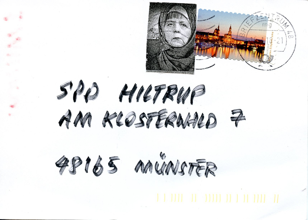 Anonyme Hass-Postkarte an die SPD Hiltrup-Berg Fidel (15.1.2016)