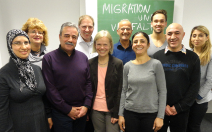 Der erstmalig gewhlte Vorstand der AG Migration & Vielfalt gemeinsam mit Hermann Terborg, SPD Unterbezirksvorsitzender (4. v.l.)