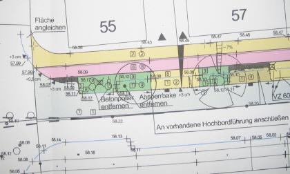 Kreuzung Ringstrae/Osttor in Hiltrup: Der Lageplan zeigt, wie Parkstreifen, Geh- und Radweg zwischen Ringstrae und Loddenweg ausgebaut werden