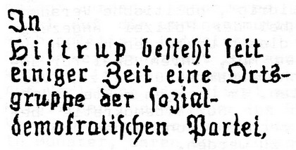 Dortmunder Arbeiterzeitung von 1910: In Hiltrup besteht ...