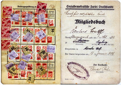 SPD-Mitgliedsbuch von 1906 (Bernhard Wulff)